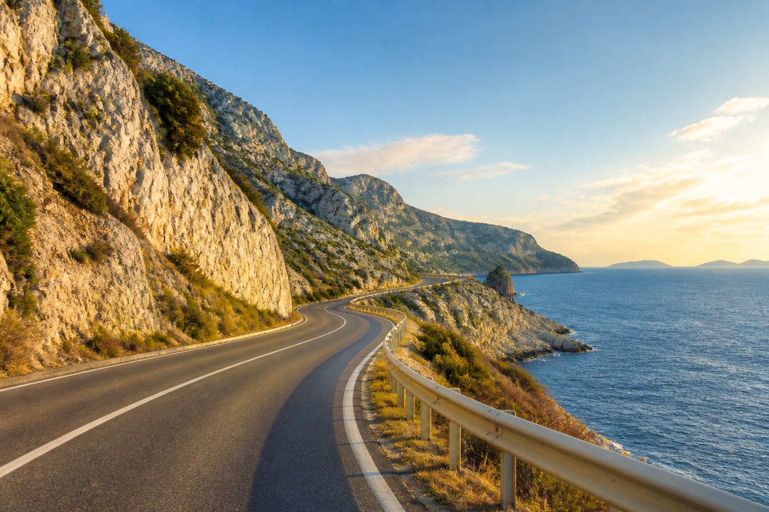 Coastal road in Cyprus