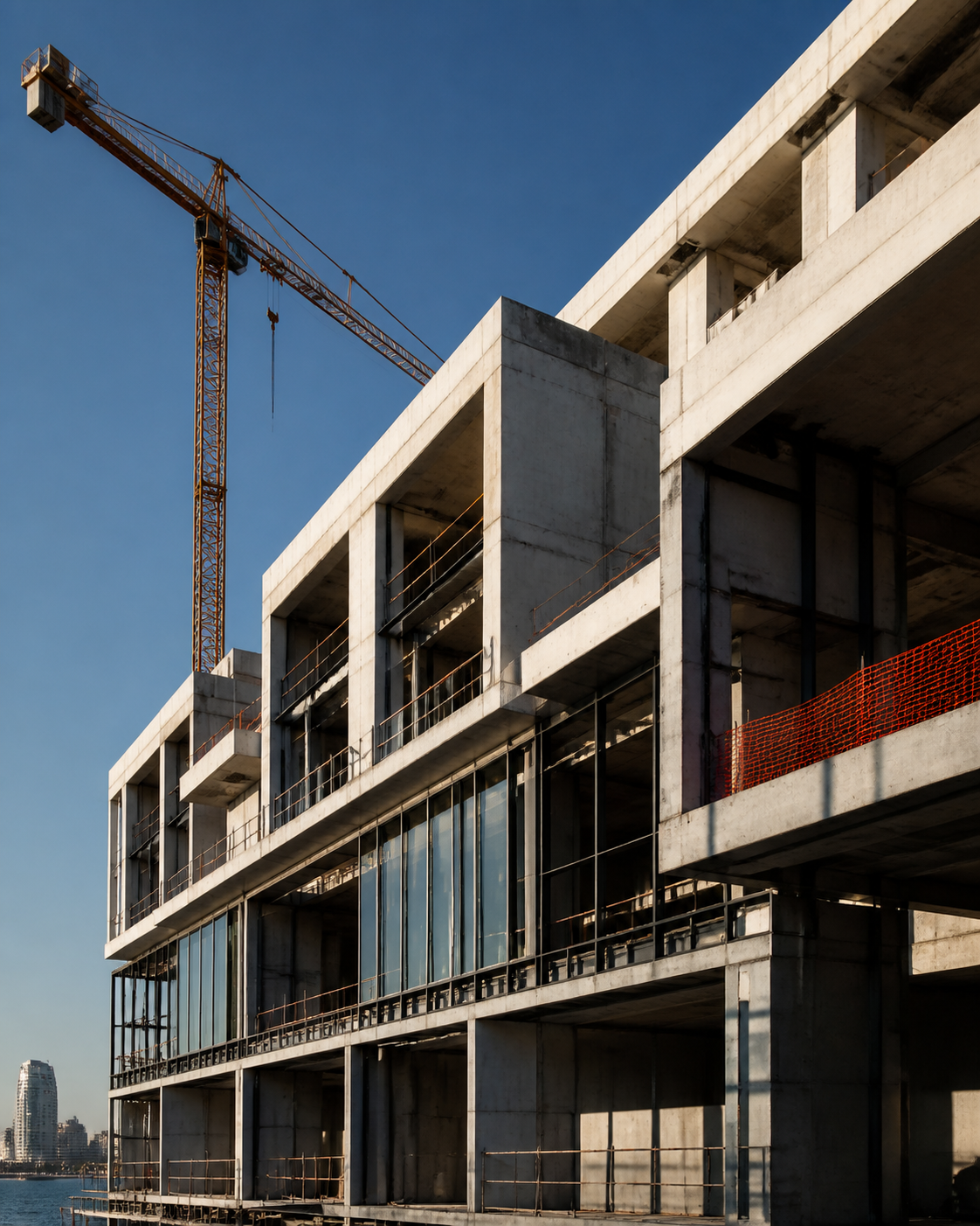 Contemporary concrete building under construction